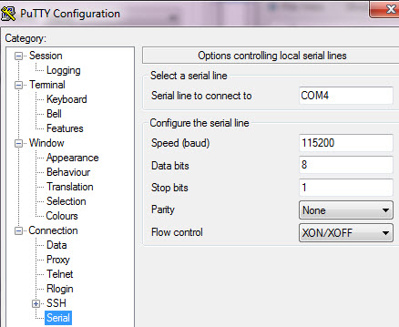 can open putty serial with prolific usb to serial comm port